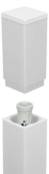 Paletto da Giardino 40cm Acciaio INOX Bianco IP54 Base E27