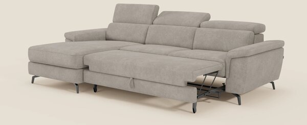 Estro Divano estraibile con chaise-longue e poggiatesta reclinabili in