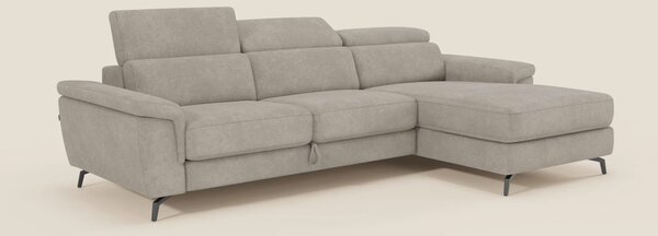 Estro Divano estraibile con chaise-longue e poggiatesta reclinabili in