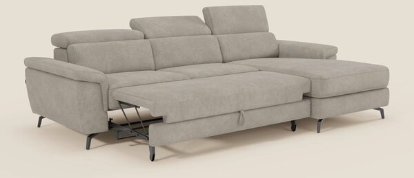 Estro Divano estraibile con chaise-longue e poggiatesta reclinabili in