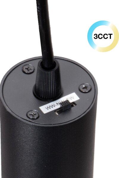 Lampada a Sospensione 10W Magnetica CCT CRI92 Nera Colore Bianco Variabile CCT