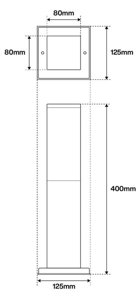 Paletto da Giardino 40cm Acciaio INOX Bianco IP54 Base E27