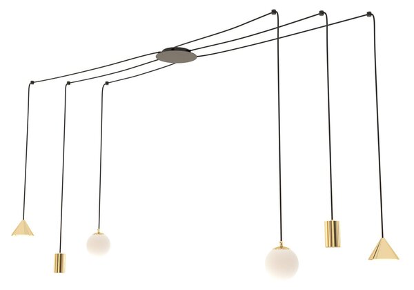 Lampadario a sospensione FUJI 6 Gold