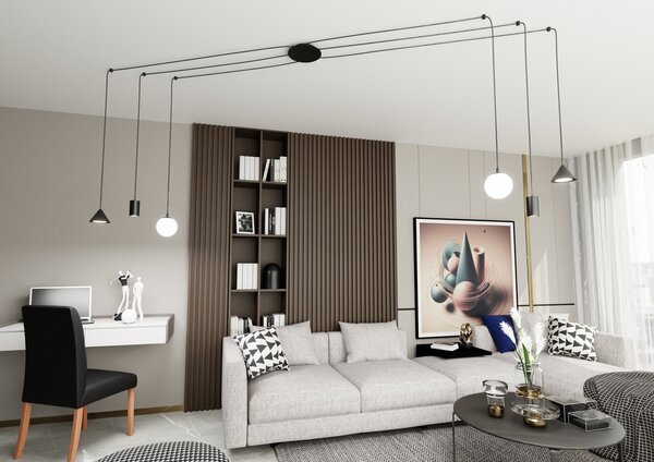 Lampadario a sospensione FUJI 6 Black