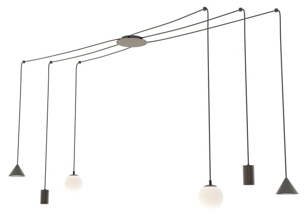 Lampadario a sospensione FUJI 6 Black