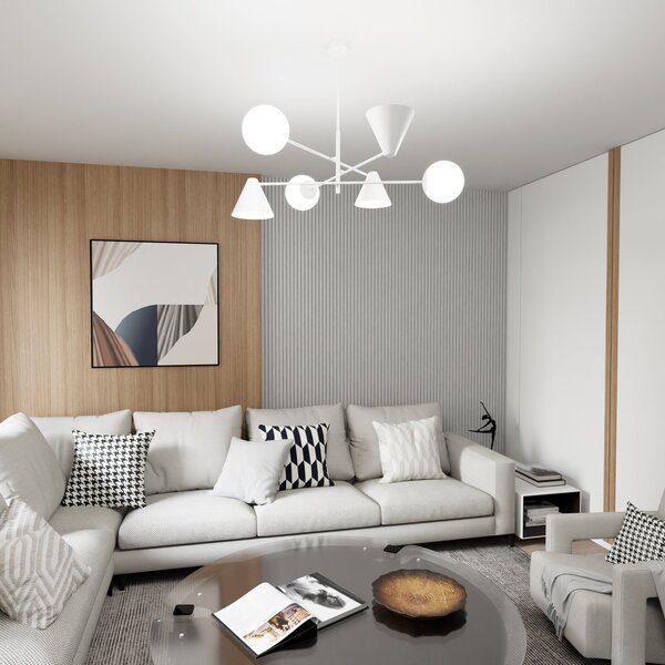 Lampadario a sospensione HERMES 6 White