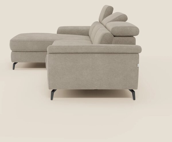 Estro Divano estraibile con chaise-longue e poggiatesta reclinabili in