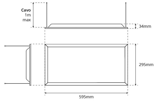 Pannello LED a Sospensione 60x30 32W UGR19 CCT con driver Philips Colore Bianco Variabile CCT