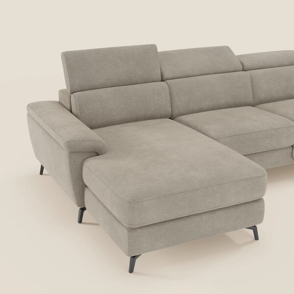 Estro Divano estraibile con chaise-longue e poggiatesta reclinabili in