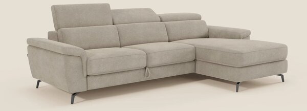 Estro Divano estraibile con chaise-longue e poggiatesta reclinabili in