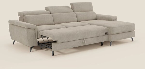 Estro Divano estraibile con chaise-longue e poggiatesta reclinabili in