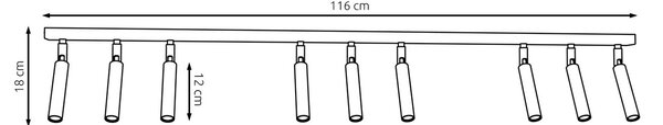Lampadario Orientabile da soffitto IVI 9 White