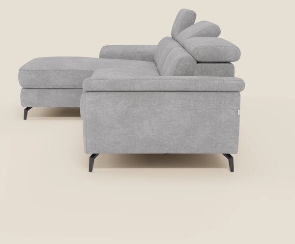 Estro Divano estraibile con chaise-longue e poggiatesta reclinabili in