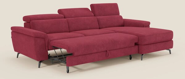 Estro Divano estraibile con chaise-longue e poggiatesta reclinabili in