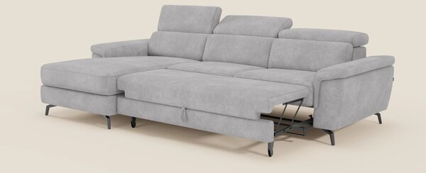 Estro Divano estraibile con chaise-longue e poggiatesta reclinabili in