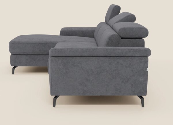 Estro Divano estraibile con chaise-longue e poggiatesta reclinabili in