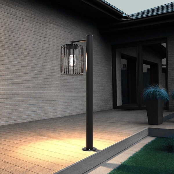 Paletto da Giardino Nero a Lanterna 80cm Base E27 IP54 - Serie NEXUS