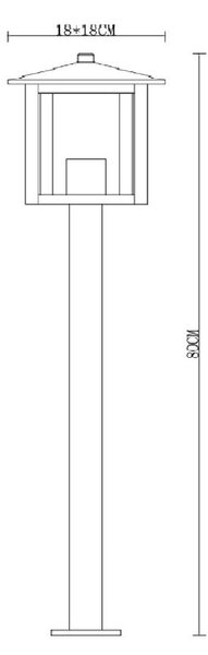 Paletto da Giardino Corten 80cm Acciaio INOX Base E27 - Serie PILLAR