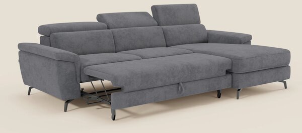 Estro Divano estraibile con chaise-longue e poggiatesta reclinabili in