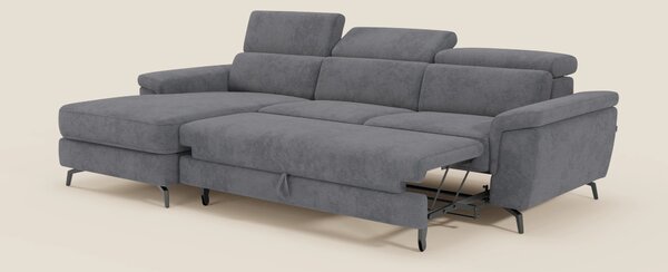 Estro Divano estraibile con chaise-longue e poggiatesta reclinabili in