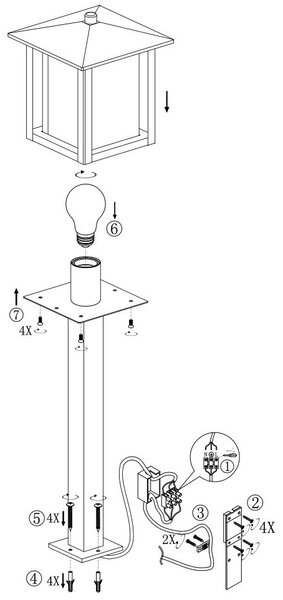 Paletto da Giardino Bianco 80cm Acciaio INOX Base E27 - Serie PILLAR