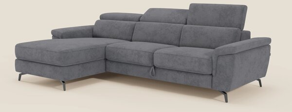 Estro Divano estraibile con chaise-longue e poggiatesta reclinabili in