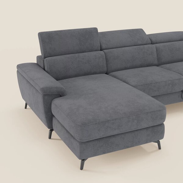 Estro Divano estraibile con chaise-longue e poggiatesta reclinabili in