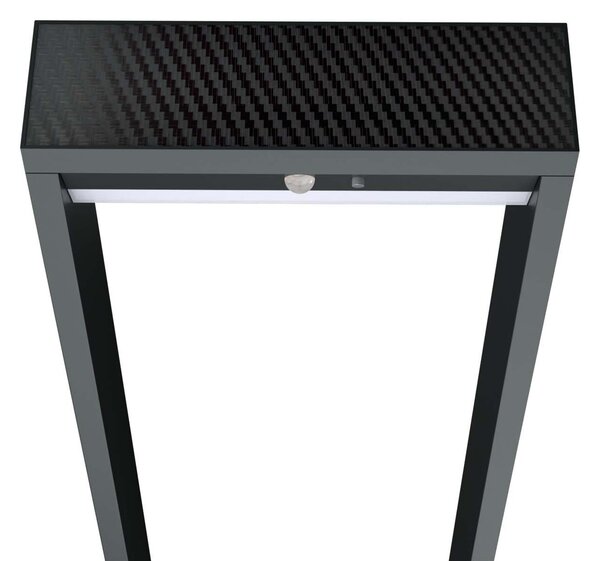 Paletto da giardino Solare Nero con Sensore di Mov. 80cm serie VELA Colore Bianco Naturale 4.000K