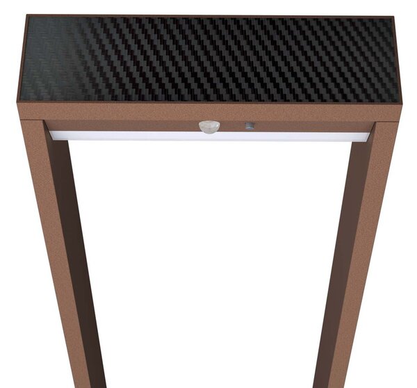 Paletto da giardino Solare Corten con Sensore di Mov. 80cm serie VELA Colore Bianco Naturale 4.000K