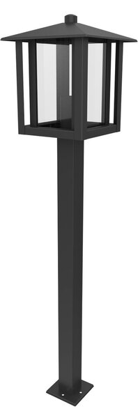 Paletto da Giardino Nero 80cm Acciaio INOX Base E27 - Serie PILLAR