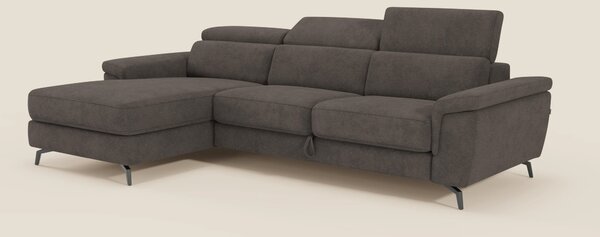 Estro Divano estraibile con chaise-longue e poggiatesta reclinabili in