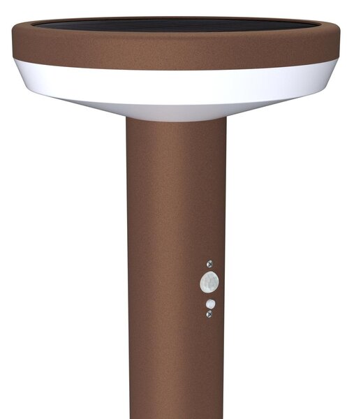 Paletto da giardino Solare Corten 80cm con Sensore Mov. e Picchetto Colore Bianco Naturale 4.000K