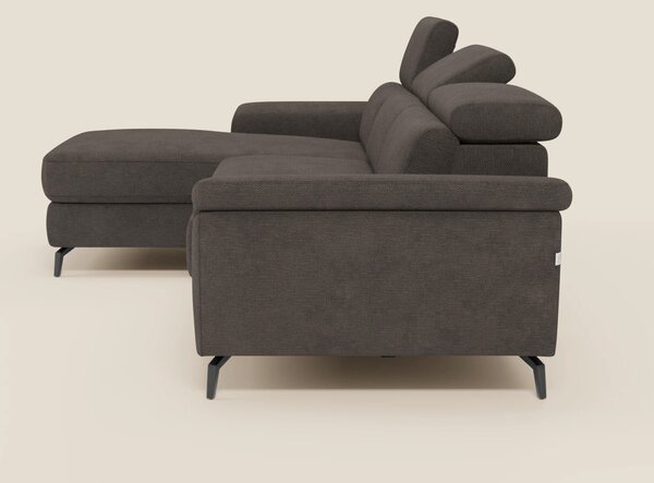 Estro Divano estraibile con chaise-longue e poggiatesta reclinabili in