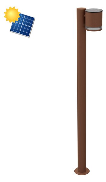 Paletto da Giardino Solare Corten da 100cm IP54 in Alluminio Colore Bianco Naturale 4.000K