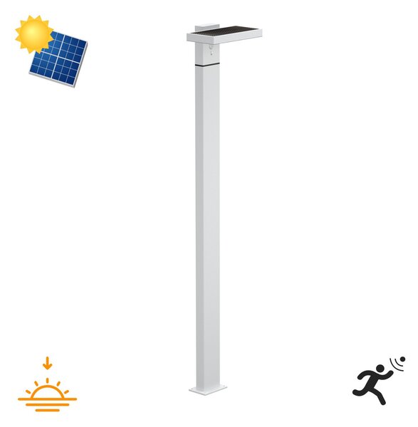 Paletto da giardino Solare Bianco 100cm con Sensore Mov. e Picchetto Colore Bianco Naturale 4.000K