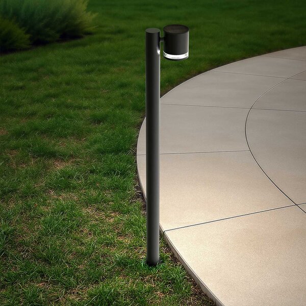 Paletto da Giardino Solare Nero da 100cm IP54 in Alluminio Colore Bianco Naturale 4.000K