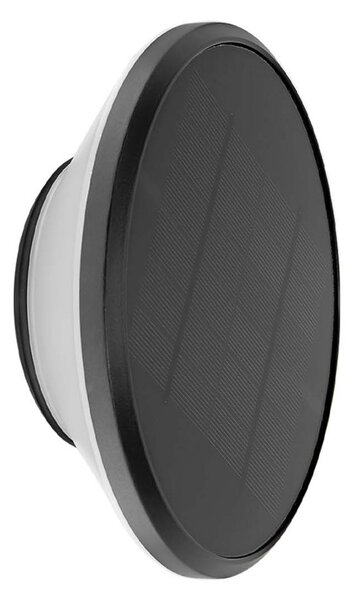 Applique Solare Tonda IP65 Nera da parete per Esterni Colore Bianco Naturale 4.000K
