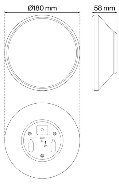 Applique Solare Tonda IP65 Nera da parete per Esterni Colore Bianco Naturale 4.000K