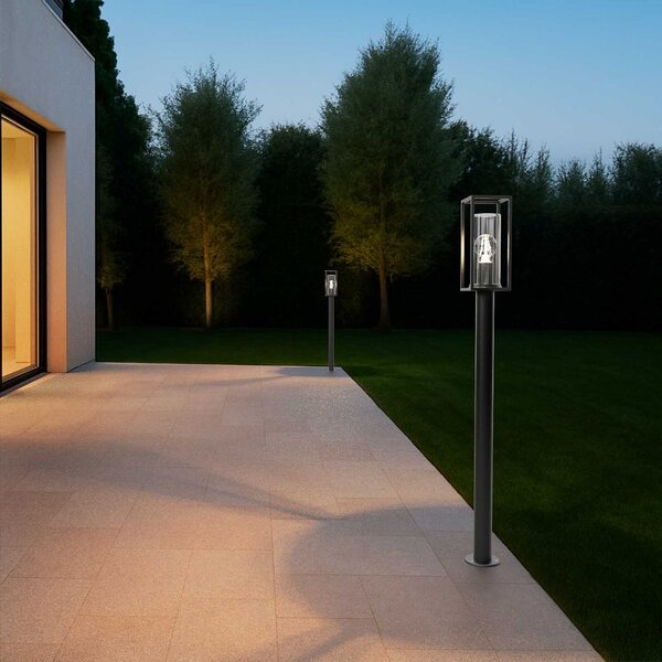 Paletto da Giardino Nero 100cm Base E27 - Serie PRISM