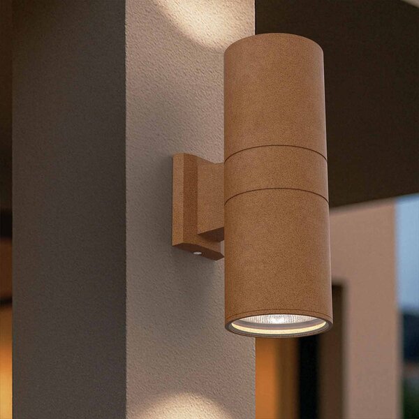 Applique Cilindrica Bidirezionale XL IP54 Con 2 basi E27 - Corten