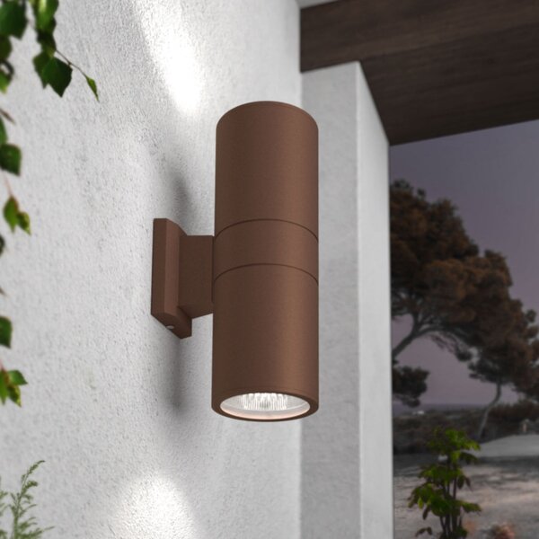 Applique Cilindrica Bidirezionale XL IP54 Con 2 basi E27 - Corten