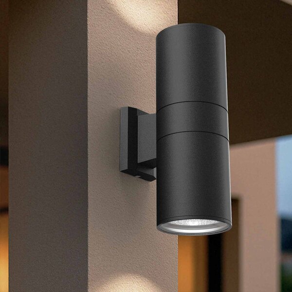 Applique Cilindrica Bidirezionale XL IP54 Con 2 basi E27 - Nera