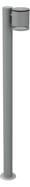 Paletto da Giardino Solare Grigio da 100cm IP54 in Alluminio Colore Bianco Naturale 4.000K