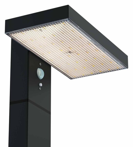 Paletto da giardino Solare Nero 100cm con Sensore di Mov. e Picchetto Colore Bianco Naturale 4.000K