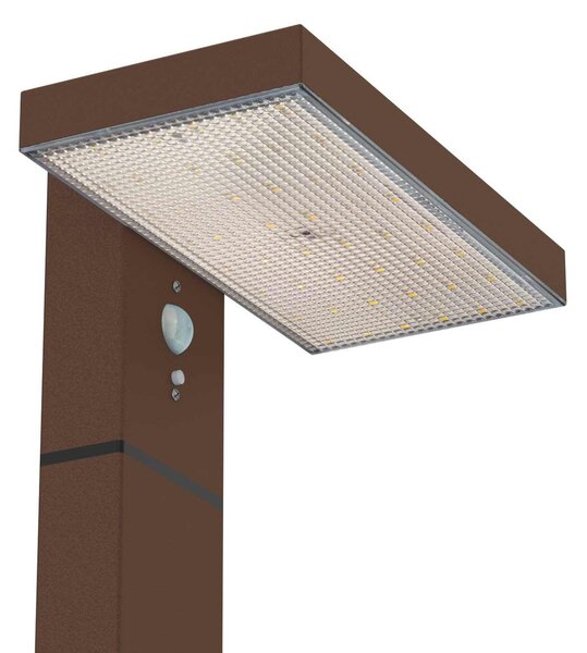 Paletto da giardino Solare Corten 100cm con Sensore Mov. e Picchetto Colore Bianco Naturale 4.000K