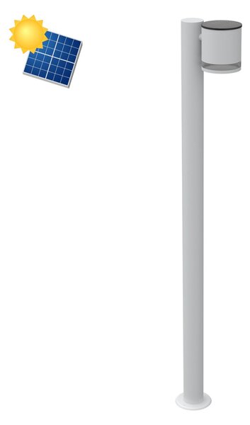 Paletto da Giardino Solare Bianco da 100cm IP54 in Alluminio Colore Bianco Naturale 4.000K