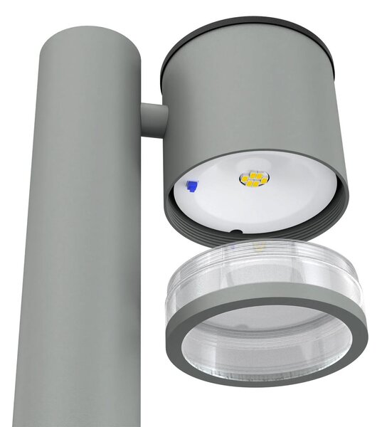 Paletto da Giardino Solare Grigio da 100cm IP54 in Alluminio Colore Bianco Naturale 4.000K