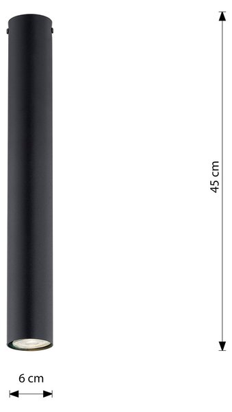 Plafoniera TECNO 1L da soffitto base GU10 Nera