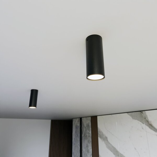 Plafoniera TECNO 1S da soffitto base GU10 Nera