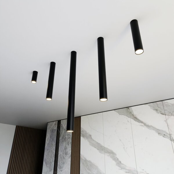 Plafoniera TECNO 1S da soffitto base GU10 Nera